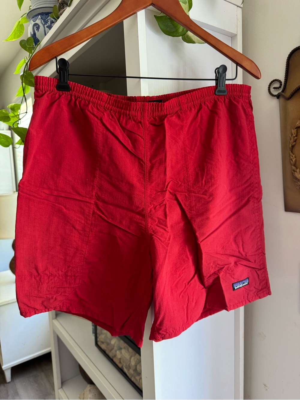Patagonia Red Men's Swim Shorts with Logo Patch
